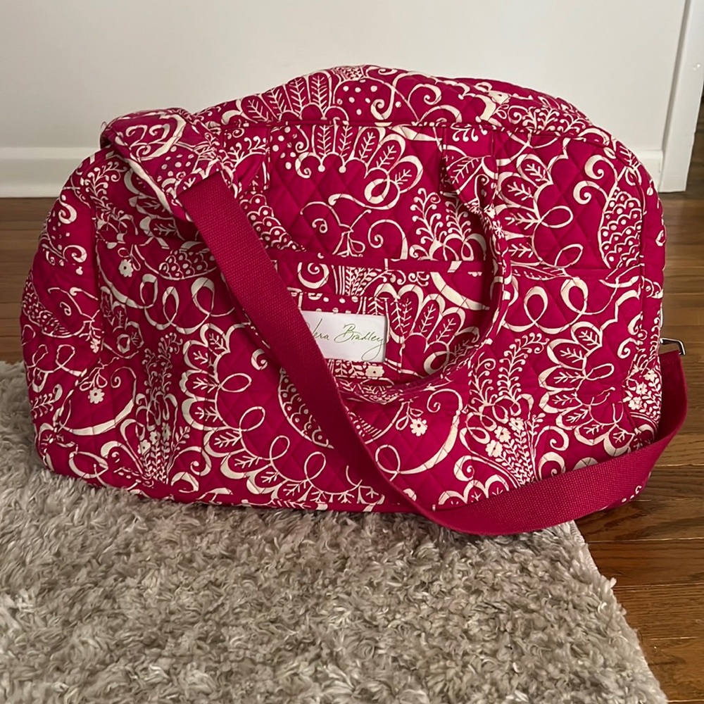 Vera Bradley Pink and White Travel Bag